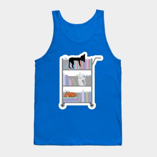 Cats on Library Cart Tank Top